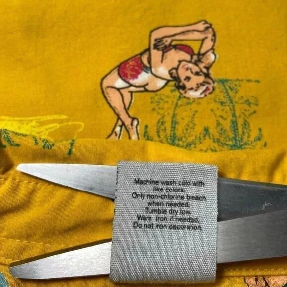 Hang Ten Retro Beach Print Button-Up Shirt Size XL – Pin-Up Girl Aloha Vibes - Picture 5 of 9